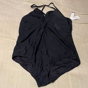 Black one piece bathing suit